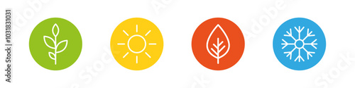 Four seasons icon. 4 seasons of the year vector set.