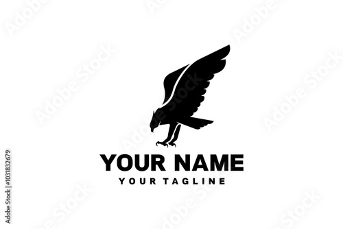 American Bird Flying Wildlife Illustration Logo Design