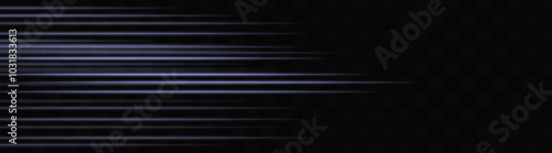 Abstract White laser beam. Lighting effect. Directional spotlight. Light streaks fading into darkness on a black background, creating a dynamic and abstract effect.