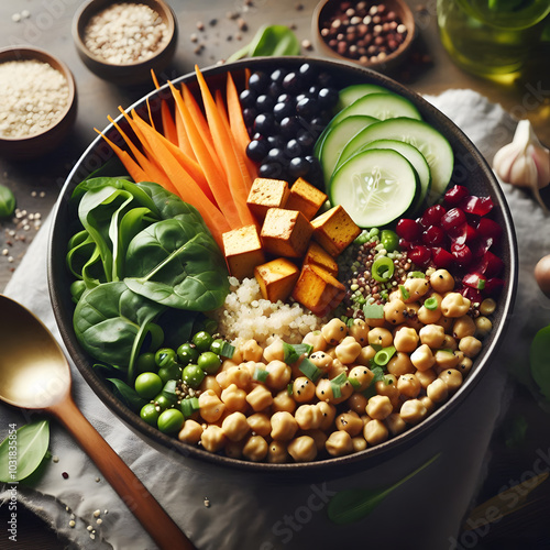 bowl of beans and vegetables photo