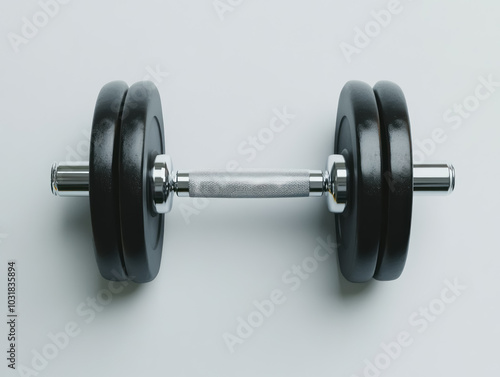 Professional Gym Dumbbell on Light Grey Background