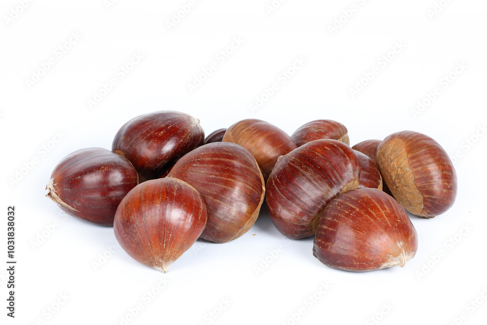 chestnuts isolated on white background chestnuts isolated on white background