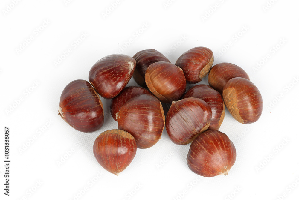 chestnuts isolated on white background chestnuts isolated on white background