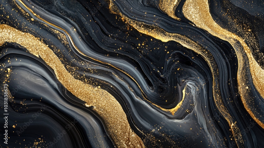 A luxurious background with flowing gold accents and rich, dark colors, creating an elegant and mesmerizing visual A luxurious background with flowing gold accents and rich, dark colors, creating an elegant and mesmerizing visual