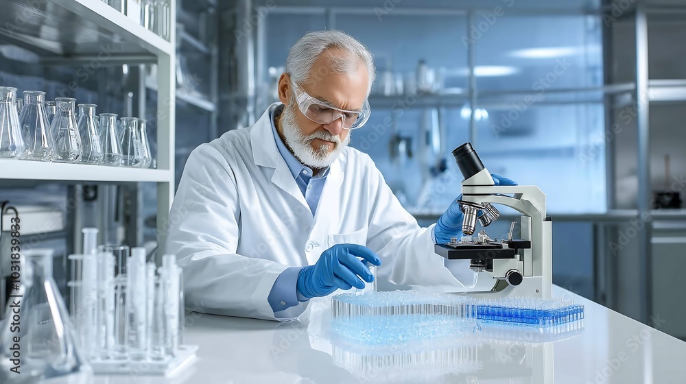 Scientists are observing the effects of new drugs through a microscope. Scientists are observing the effects of new drugs through a microscope.