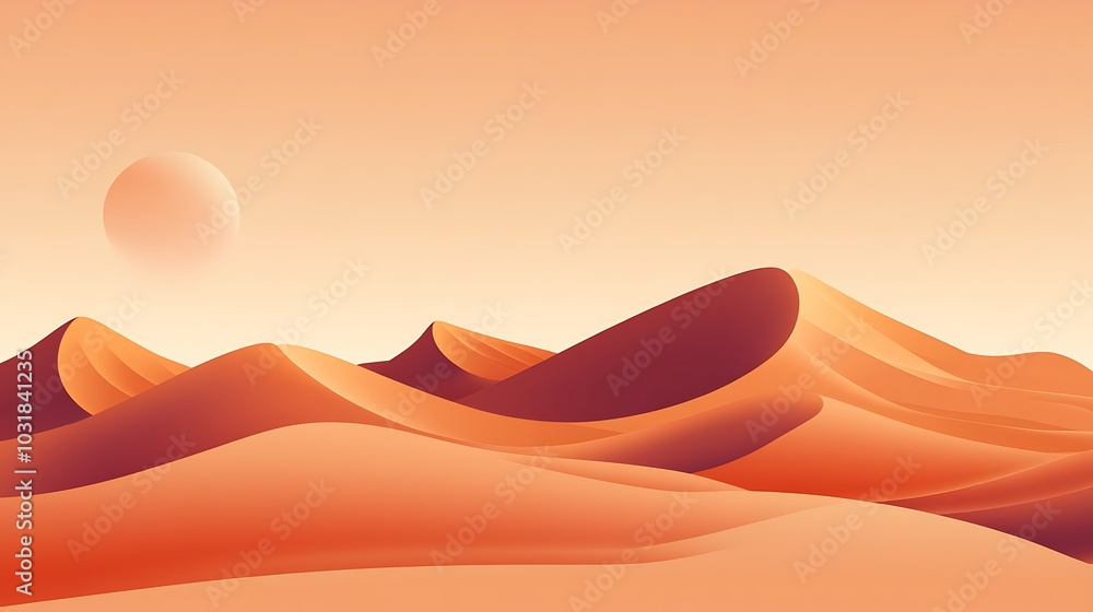 Minimalist Mars Landscape with Large Rising Moon – Stunning Orange-Toned Alien Desert Minimalist Mars Landscape with Large Rising Moon – Stunning Orange-Toned Alien Desert