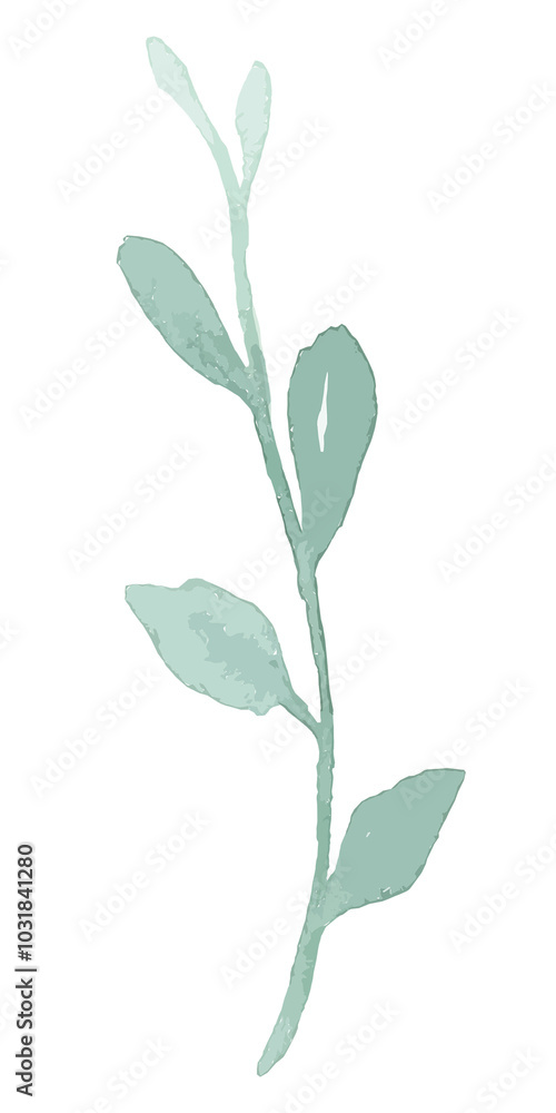Green plant botanical transparent png watercolor sticker Green plant botanical transparent png watercolor sticker