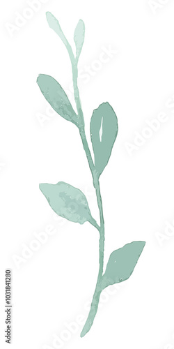 Green plant botanical transparent png watercolor sticker