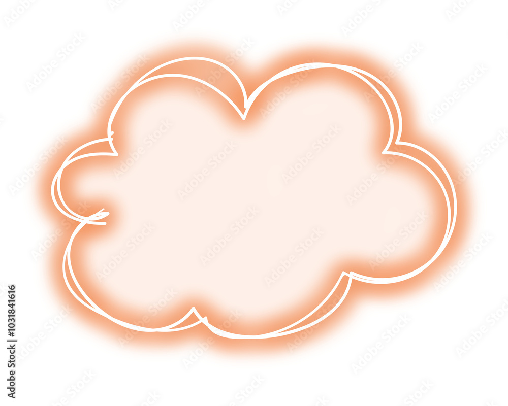 Glowing neon speech balloon design element Glowing neon speech balloon design element
