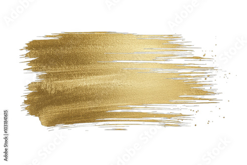 An elegant gold brush stroke on a black background, perfect for artistic projects and design accents.