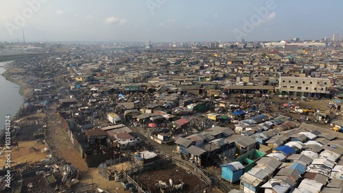 Obraz na płótnie Ghana, Accra, AGBOGBLOSHIE the largest landfill illegal dump in Africa for electronic and plastic waste from the Western world. High environmental toxic pollution area , climate change warming w salonie