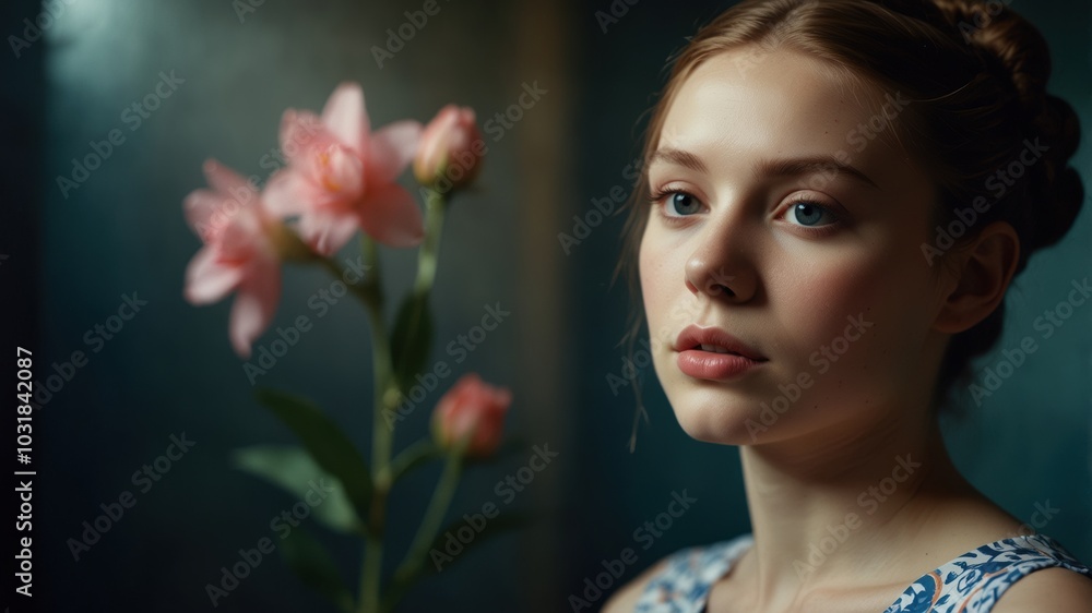 Naklejka premium Vintage portrait of a beautiful girl