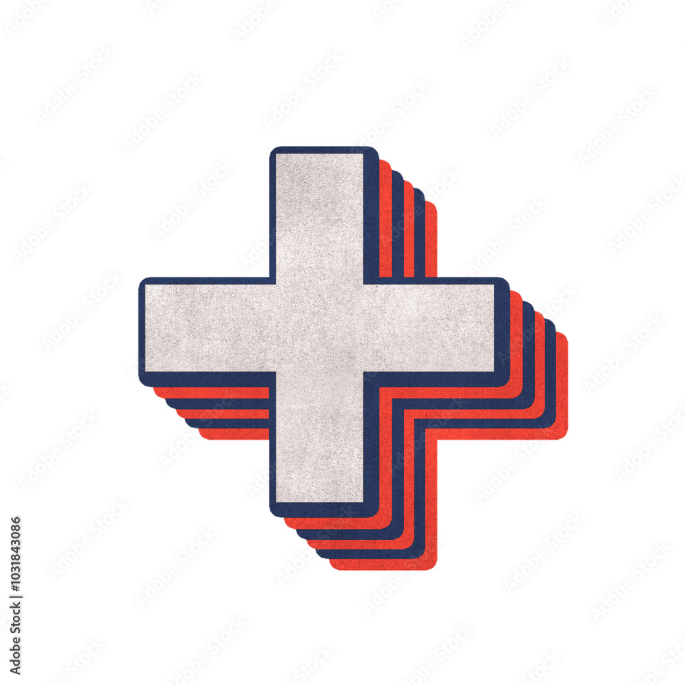 Obraz premium Png plus sign layered effect typography sticker