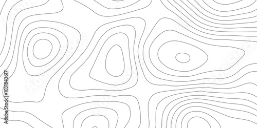 Abstract design with seamless pattern with lines topographic map. geographic mountain relief. the white on black contours topography stylized height of the lines. geographic contour map paper texture.