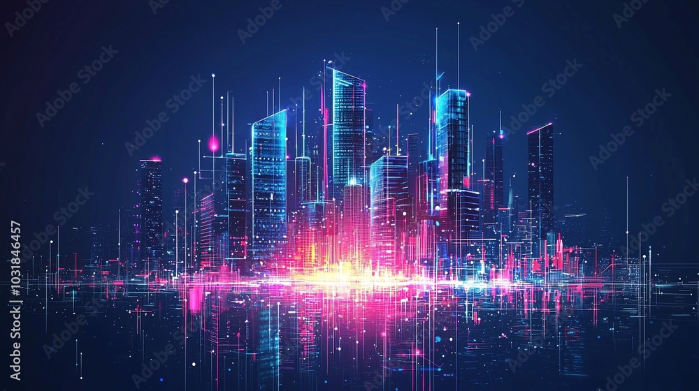 Neon-lit urban architecture in a high-tech cityscape, integrating space themes and advanced technology for a futuristic banner background design. Neon-lit urban architecture in a high-tech cityscape, integrating space themes and advanced technology for a futuristic banner background design.