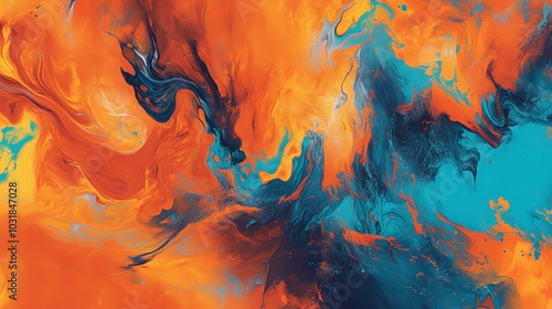 Vibrant Chaos: An Explosive Dance of Color and Movement photo