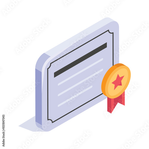 Education certificate with badge, achievement and qualification vector design
