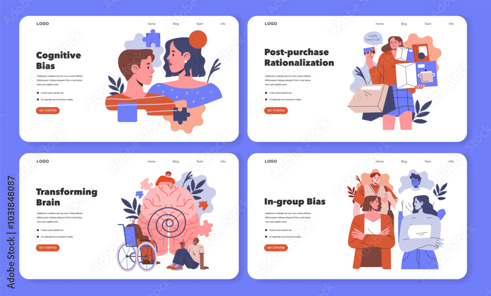 Cognitive Bias. Flat Vector Illustration Cognitive Bias. Flat Vector Illustration