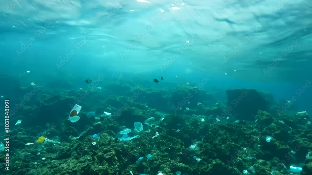 Critical issue that threatens marine life and ecosystems. The presence of plastic waste in the ocean is a serious environmental problem. Serious environmental threat from plastic waste in the ocean. Critical issue that threatens marine life and ecosystems. The presence of plastic waste in the ocean is a serious environmental problem. Serious environmental threat from plastic waste in the ocean.
