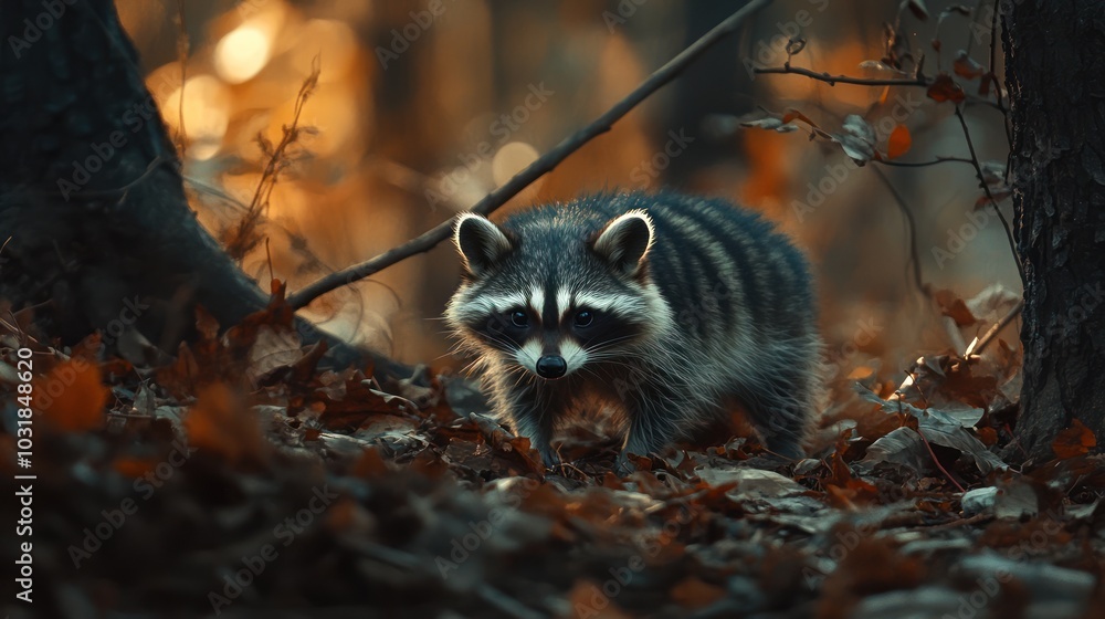 Fototapeta premium Raccoon in the Forest