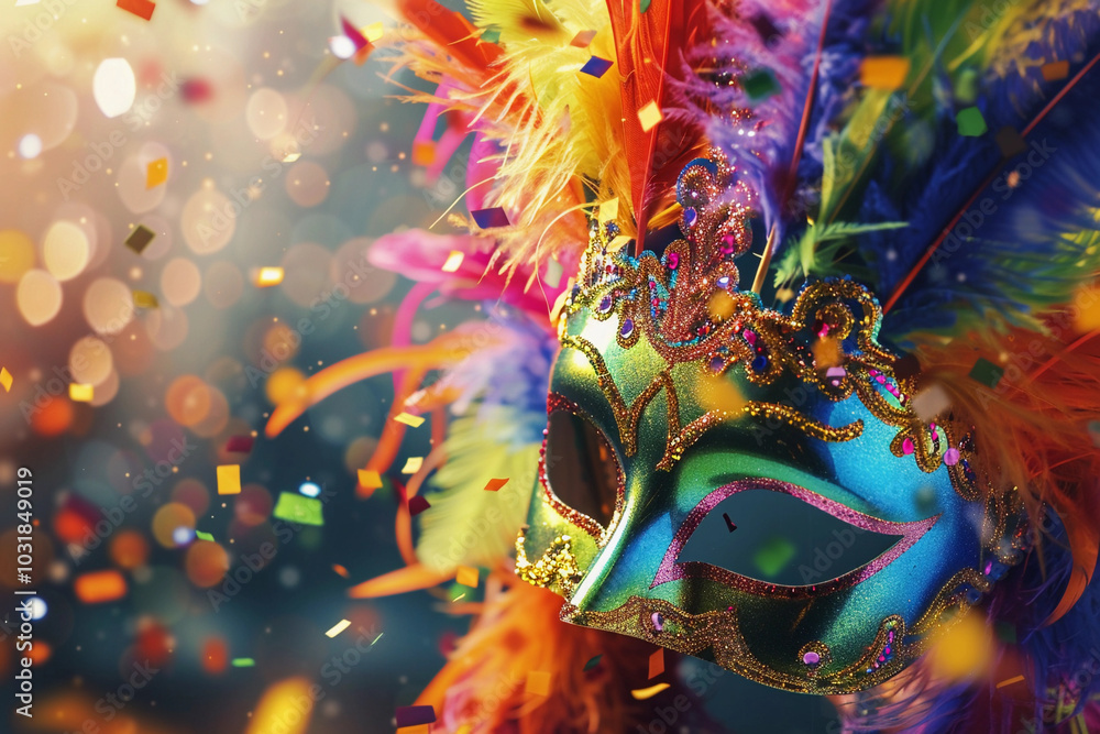 Beautiful greeting card with bright holiday composition for happy celebrate mardi gras Beautiful greeting card with bright holiday composition for happy celebrate mardi gras