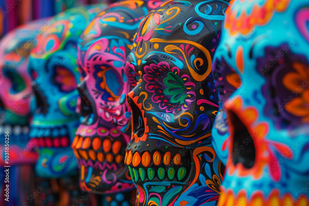 Beautiful greeting card with bright holiday composition for happy to joy celebrate dia de muertos Beautiful greeting card with bright holiday composition for happy to joy celebrate dia de muertos