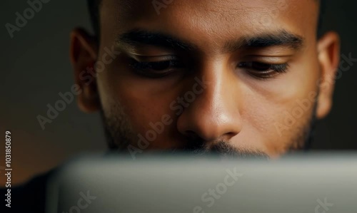 Tunisian Man Completing Job Application Online