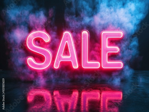 Neon SALE Signage on Dark Background