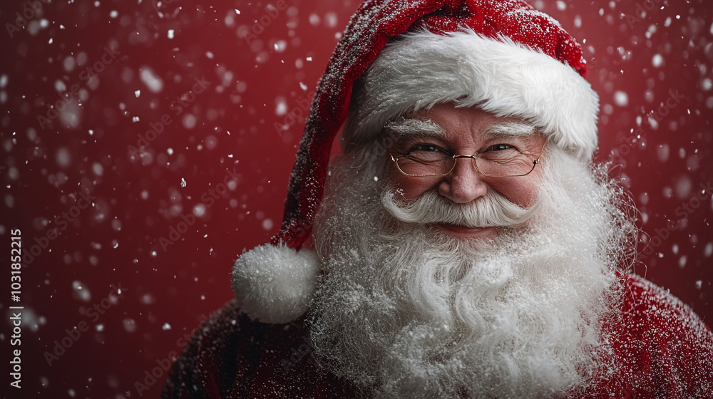 Close-up portrait of a handsome brutal Santa Claus Close-up portrait of a handsome brutal Santa Claus