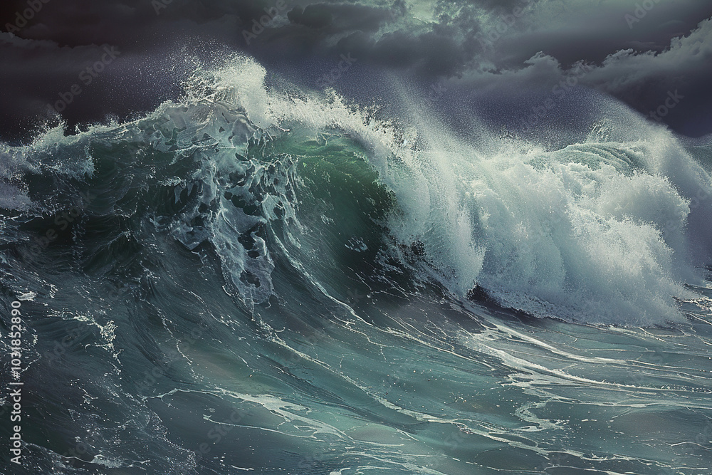 Generative ai on theme of a scary tsunami with huge foamy wave, apocalyptic dramatic background Generative ai on theme of a scary tsunami with huge foamy wave, apocalyptic dramatic background