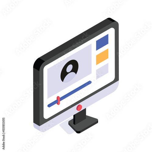 A trendy icon of video lesson in modern style