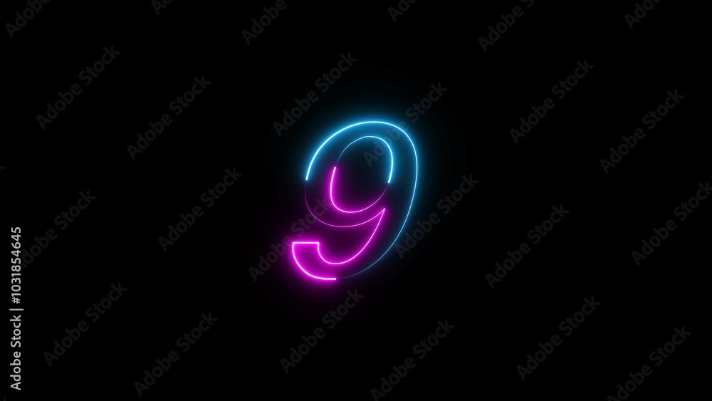 Glowing neon Countdown text number illustration. Glowing neon Countdown text number illustration.