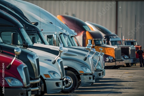 line of new and pre owned semi trucks