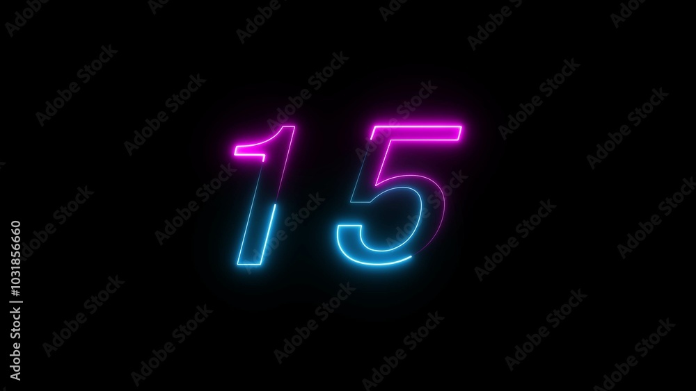 Glowing neon Countdown text number illustration. Glowing neon Countdown text number illustration.