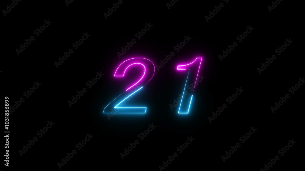 Glowing neon Countdown text number illustration. Glowing neon Countdown text number illustration.