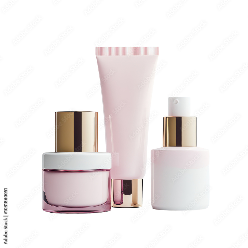 Isolated Beauty Products for Skincare and Makeup Transparent Background Isolated Beauty Products for Skincare and Makeup Transparent Background