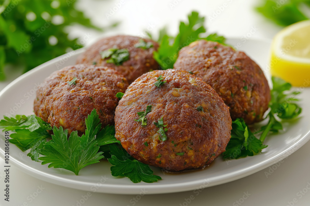 Authentic Lebanese Kibbeh Patties with Fresh Herbs Authentic Lebanese Kibbeh Patties with Fresh Herbs