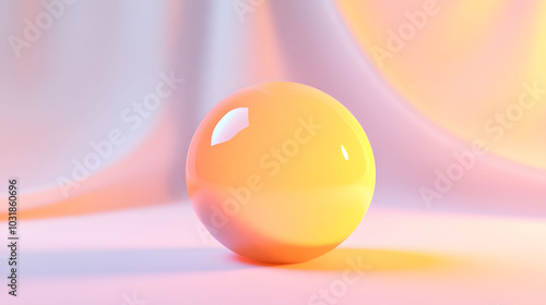 Peach Circle with Warm Edges, a soft peach circle surrounded by yellow and orange hues, softly blurred on a clean white backdrop, centered and luminous