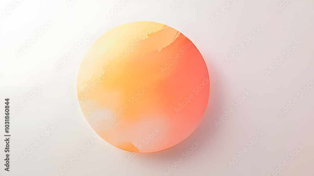Peach Circle with Warm Edges, soft peach circle, vibrant yellow and orange edges, blurred perimeter, serene ambiance on white backdrop Peach Circle with Warm Edges, soft peach circle, vibrant yellow and orange edges, blurred perimeter, serene ambiance on white backdrop