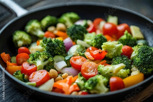 Vegetables for the sauce to pasta fried in a pan - generative ai