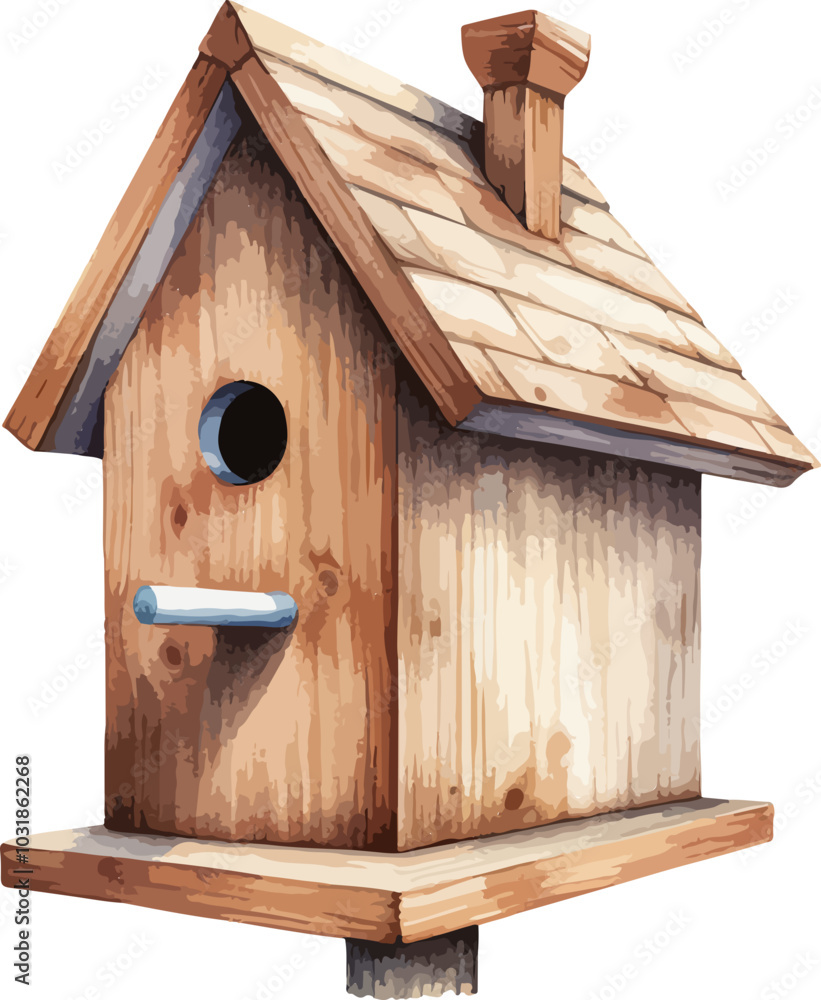 Pastel wooden birdhouse