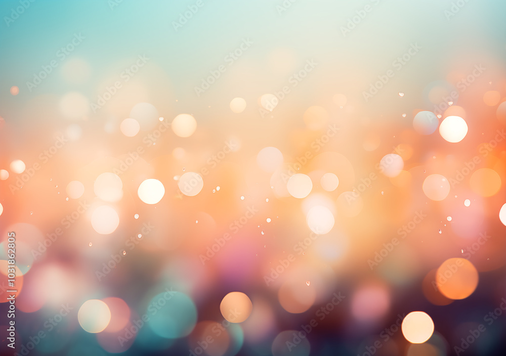 Fototapeta premium Blur background with abstract evening lights in soft pastel colors