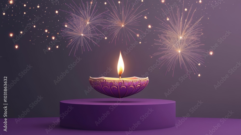 Banner design for diwali festival and podium,Diwali light decoration candle with fireworks,Stage,Product display Showcase design sparkle background,Deepavali,Dipavali,3D podium illustration. Banner design for diwali festival and podium,Diwali light decoration candle with fireworks,Stage,Product display Showcase design sparkle background,Deepavali,Dipavali,3D podium illustration.
