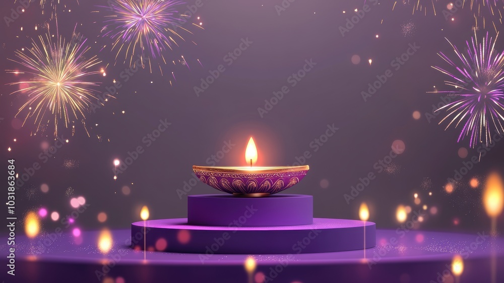 Banner design for diwali festival and podium,Diwali light decoration candle with fireworks,Stage,Product display Showcase design sparkle background,Deepavali,Dipavali,3D podium illustration. Banner design for diwali festival and podium,Diwali light decoration candle with fireworks,Stage,Product display Showcase design sparkle background,Deepavali,Dipavali,3D podium illustration.