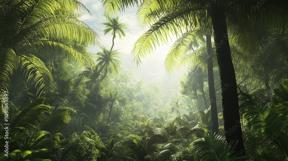 A detailed view of lush Indian rainforest with vines, tall trees, and tropical plants. A detailed view of lush Indian rainforest with vines, tall trees, and tropical plants.