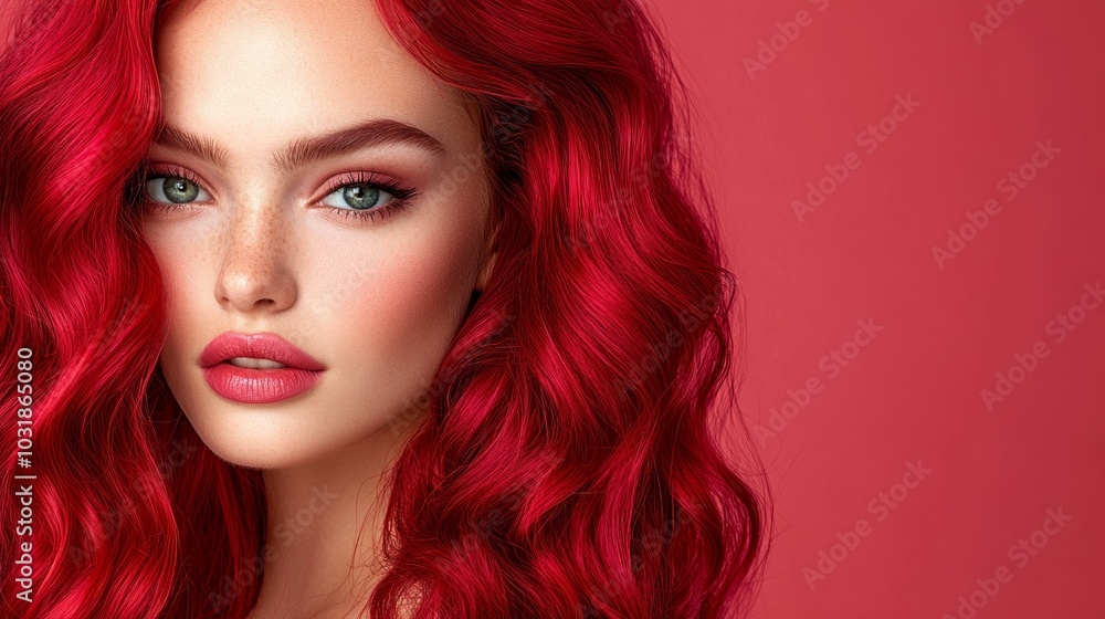 Wavy burgundy hair with vibrant red and plum undertones, styled in loose curls, glowing in soft indoor lighting, creating a warm and bold look Wavy burgundy hair with vibrant red and plum undertones, styled in loose curls, glowing in soft indoor lighting, creating a warm and bold look