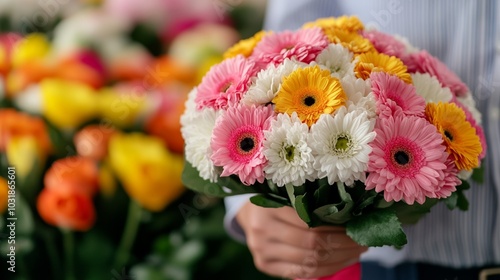 Wallpaper Mural Small florist arranging a bouquet of fresh flowers, soft petals and rich colors highlighted for Small Business Saturday  Torontodigital.ca