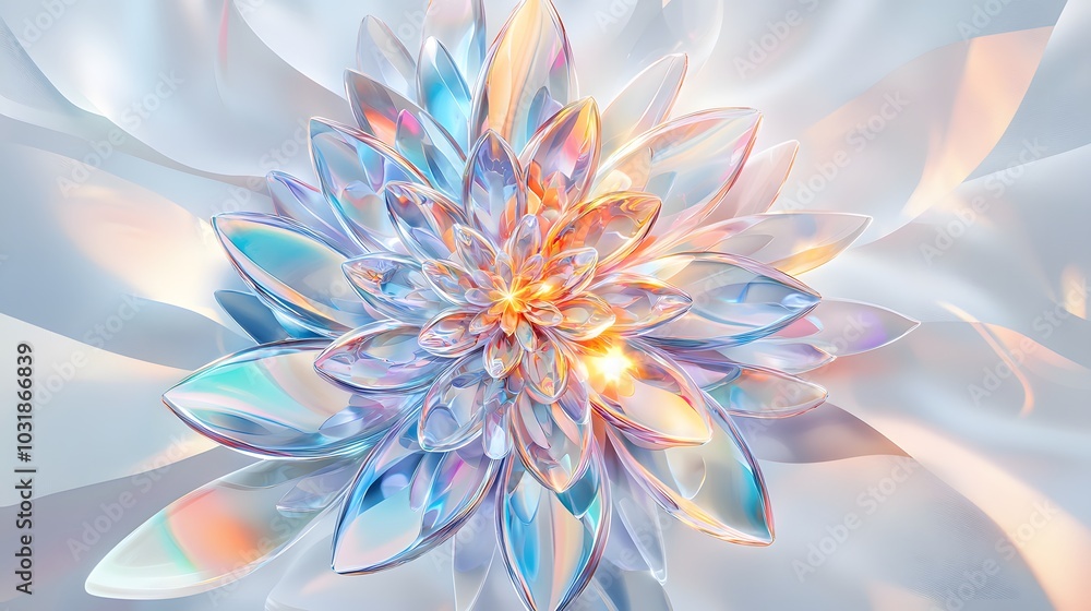 Obraz premium Abstract Crystal Flower.