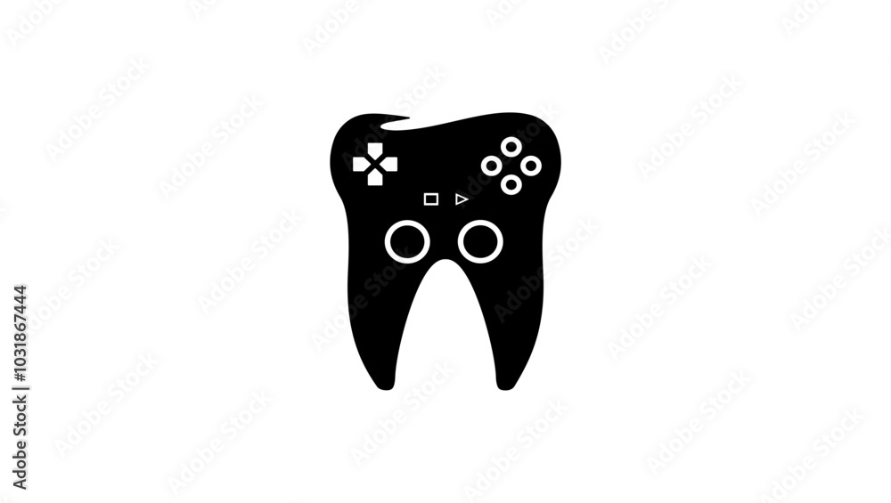 tooth like game joystick , black isolated silhouette tooth like game joystick , black isolated silhouette
