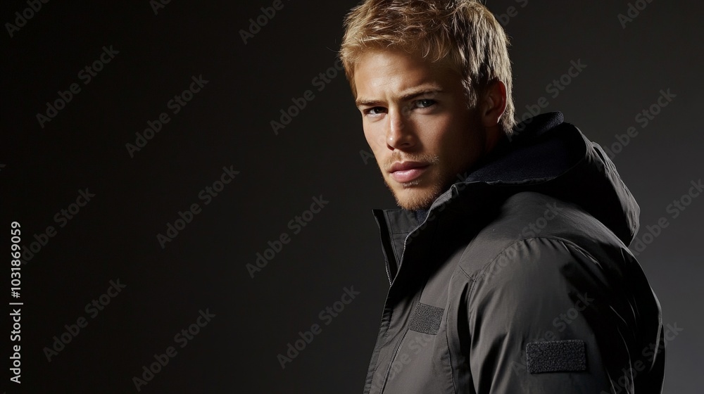 Portrait of a Handsome Man in a Stylish Jacket. Portrait of a Handsome Man in a Stylish Jacket.